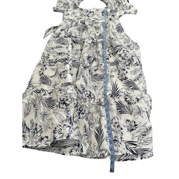 Lulus Dress‎ Blue White Tropical Sunshine White Floral Print Tiered Midi Large - Picture 16 of 16